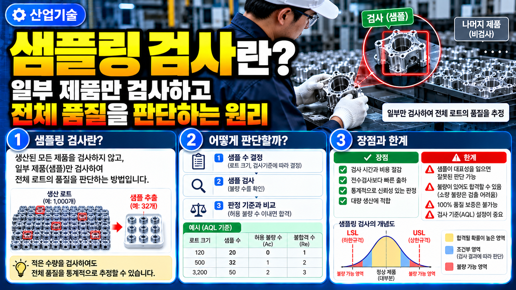 샘플링 검사란? 일부 제품만 검사하고 전체 품질을 판단하는 원리